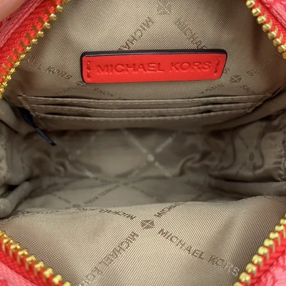 Michael Kors Sloan Editor Small Phone Logo Jacquard Crossbody Grapefruit Multi - Picture 12 of 16
